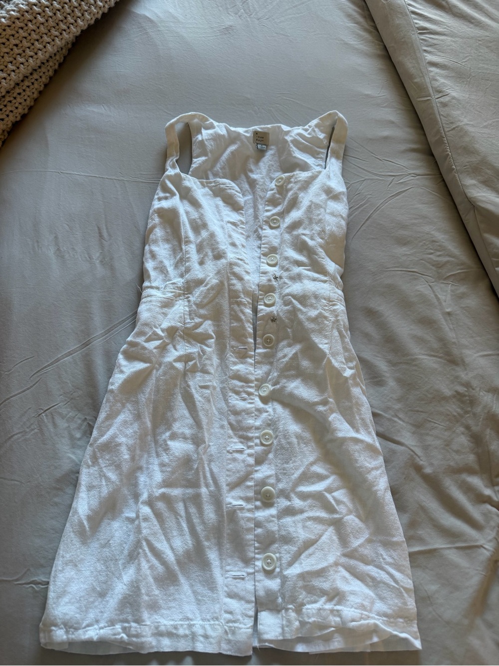 a new day White Button-Front Mini Dress